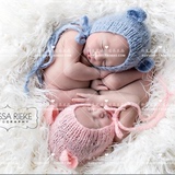 2015新款儿童摄影服装 宝宝拍照毛线帽子 婴儿拍摄造型双胞胎服饰