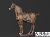 大同雕刻北京精雕STL模型三维立体圆雕图 中式雕塑模型 唐马