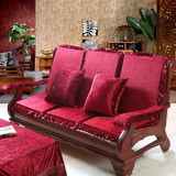 子坐垫时尚红木实木家具布艺沙发垫子加厚海绵带靠背电脑老板长椅