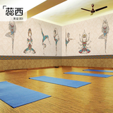 蕊西 东南亚瑜伽墙纸 瑜伽室健身房背景墙壁纸 泰式大象定制壁画