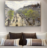 毕沙罗街景欧式风景抽象油画挂画壁画客厅沙发背景横幅装饰画无框
