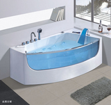 1.7米单人扇形按摩浴缸亚克力独立欧式冲浪气泡成人恒温加热浴盆