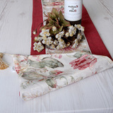 【吾家】桌旗/双层桌条欧式田园风格餐垫桌布套装美式大花配椅垫