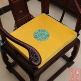 中式刺绣坐垫新古典红木沙发垫官帽椅圈椅加厚椰棕海绵靠垫定做