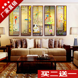 新中式客厅装饰画古典花鸟竖版组合餐厅玄关走廊沙发背景墙壁挂画