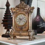 帝易达钟表欧式客厅座钟创意复古艺术摆件坐钟时尚静音台钟66182