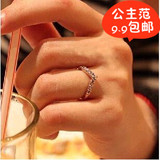 韩国创意新款V形独特关节戒设计款 镶钻小指戒指 尾戒 女E190