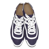Hermes爱马仕男鞋法国正品代购2015新款深蓝色帆布系带运动鞋