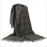 美国代购 灰色格子毛毯 时尚 披肩 毛毯绒毯休闲毯 旅行 便捷携带