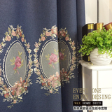 定制窗帘欧式法式加厚全遮光刺绣纯色客厅卧室飘窗高档奢华复古