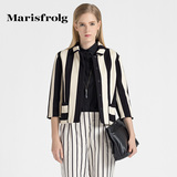Marisfrolg玛丝菲尔 百搭撞色黑白条纹外套 专柜正品春季女装新
