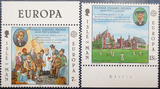 英属 马恩岛邮票 1980年 欧罗巴  诗人布朗 2全新