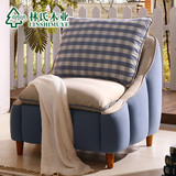林氏木业现代简约布艺单人沙发可拆洗小户型沙发椅迷你老虎椅DY01