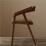 美式餐椅实木椅子肯尼迪总统椅高级茶室餐厅椅真皮电脑椅座椅特价