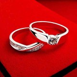 专柜情侣钻石对戒 PT950铂金戒指 正品祼钻 男女订婚结婚戒子礼物