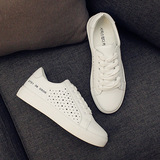 夏季新款镂空星星透气系带小白鞋学生运动鞋女平底韩版休闲鞋板鞋