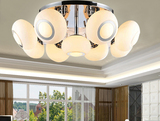 现代简约餐厅吊灯LED吸顶灯温馨卧室灯北欧客厅灯圆形玻璃水晶灯