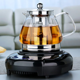 盟集玻璃茶壶透明耐热加厚不锈过滤加热配电磁炉专用烧水煮茶套装