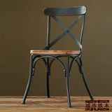 美式乡村loft时尚现代工业风铁艺餐椅 靠背椅子出口装饰家具