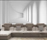 大型壁画3D立体玄关客厅背景墙纸素色卧室壁纸空间延伸墙纸墙布