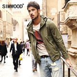 Simwood2016春装新款纯色休闲男士夹克外套欧美简约男外套重洗水