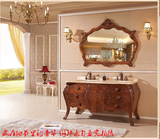 美式仿古浴室柜高端奢华卫生间洗手盆红橡木白橡木实木欧式浴室柜