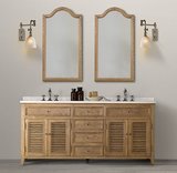 法式家具实木框方款浴室壁挂镜北欧宜家卧室复古简约化妆镜梳妆镜