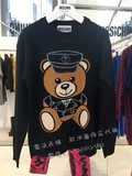 【欧洲专柜代购】Moschino 16秋冬新款 黑色小熊警官毛衣