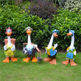 树脂工艺品创意卡通鸭子摆件庭院花田园林户外家居装饰品动物雕塑