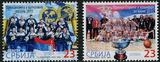 塞尔维亚2015年男子水球队/女子排球队进军里约奥运会邮票2全
