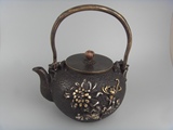 镶金铁壶古玩老铁壶无涂层茶壶纯手工烧水壶日本回流进口日本铁壶