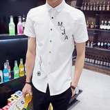 2016夏季男士短袖衬衫青少年韩版修身衬衣男青年寸衫