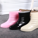 2016短筒雨鞋女式韩版防滑水鞋胶鞋甜美时尚少女水靴春秋防水雨靴