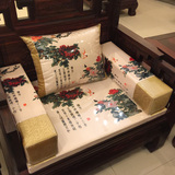 定做仿古典红木实木家具高档印花沙发坐垫抱枕布套高密度海绵坐垫