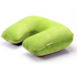 佳图棉绒充气枕头，旅行U型旅游用品，棉绒材质，青草绿，蓝色。