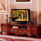 欧式实木电视柜 美式古典家具 实木客 抽屉地柜 展示柜