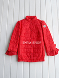 【恩雅.Enya】甜美气质 仙袖高档全鹅绒短款羽绒服 红/黑2色女式