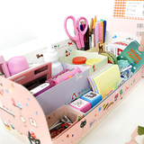 桌面纸质DIY化妆品收纳盒 办公桌化妆品盒 储物盒 韩国桌面收纳盒