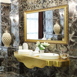 手间美式化妆镜有边框包邮欧式浴室镜壁挂卫生间镜子厕所卫浴洗