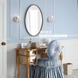 椭圆镜子美式浴室玄关镜装饰卫浴卫生间壁挂梳妆镜欧式古典M0410