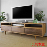 定制 新款实木橡木电视柜北欧简约原木客厅日式白橡木电视柜