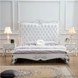 欧式床真皮床实木床双人床古典公主床1.8米美式床高端白色橡木床