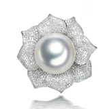 明福镶嵌 18k金珍珠镶嵌戒指 天然南洋珍珠首饰 专业加工定制