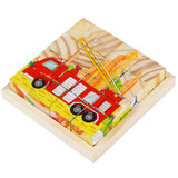 立体积木质拼图 9粒16粒3D六面画木制拼图拼板 儿童益智玩具3-5-7