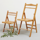 竹折叠椅加厚实木大椅子家用便携式靠背休闲户外钓鱼小凳子简易
