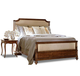 美式乡村家具全实木床 欧式真皮双人床 布艺软包床 1.8米婚床定做