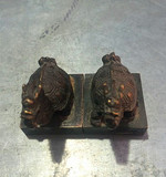 古玩杂件铜龙龟麒麟印章一对仿古纯铜印章书房文玩铜器摆件