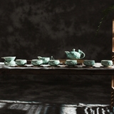 整套茶具套装功夫茶具龙泉青瓷10入茶具家用送礼家用礼盒茶壶套装