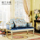 韩式法式家具 全实木雕刻可定制双人沙发椅休闲椅1309床尾情人椅