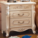 欧式床头柜简约 法式浪漫床头柜烤漆实木储物柜床边柜特价